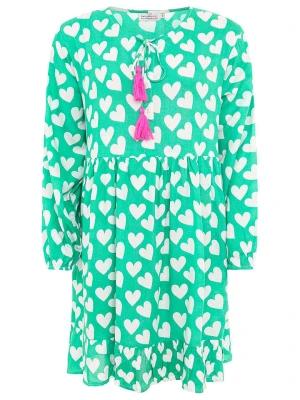 Zwillingsherz Sukienka "Heart Classic" w kolorze zielono-białym rozmiar: L/XL