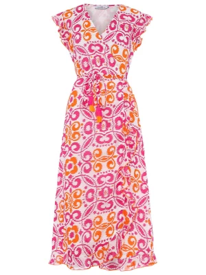 Zwillingsherz Sukienka "Maddy" w kolorze pomarańczowo-różowym rozmiar: L/XL