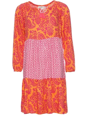 Zwillingsherz Sukienka "Sunja" w kolorze pomarańczowo-różowym rozmiar: L/XL
