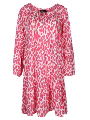 Zwillingsherz Sukienka "Tara" w kolorze biało-różowym rozmiar: L/XL