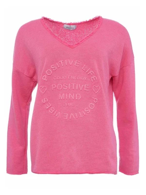 Zwillingsherz Sweter "Positive Mind" w kolorze różowym rozmiar: S/M