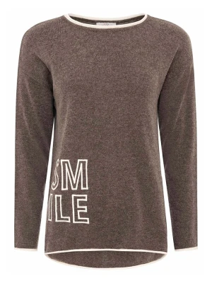 Zwillingsherz Sweter "Smile" w kolorze brązowym rozmiar: S