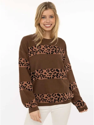 Zwillingsherz Sweter w kolorze brązowym rozmiar: S / M