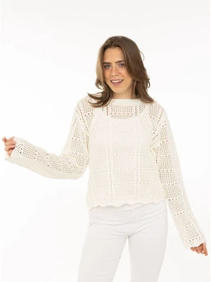 Zwillingsherz Sweter w kolorze kremowym rozmiar: S / M
