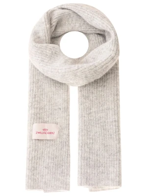 Zwillingsherz Szal w kolorze jasnoszarym z dodatkiem wełny - 200 x 30 cm rozmiar: onesize