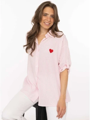 Zwillingsherz Tunika "Stripes & Heart" w kolorze jasnoróżowym rozmiar: onesize