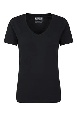 Zwykła koszulka damska z dekoltem w szpic - Black Mountain Warehouse